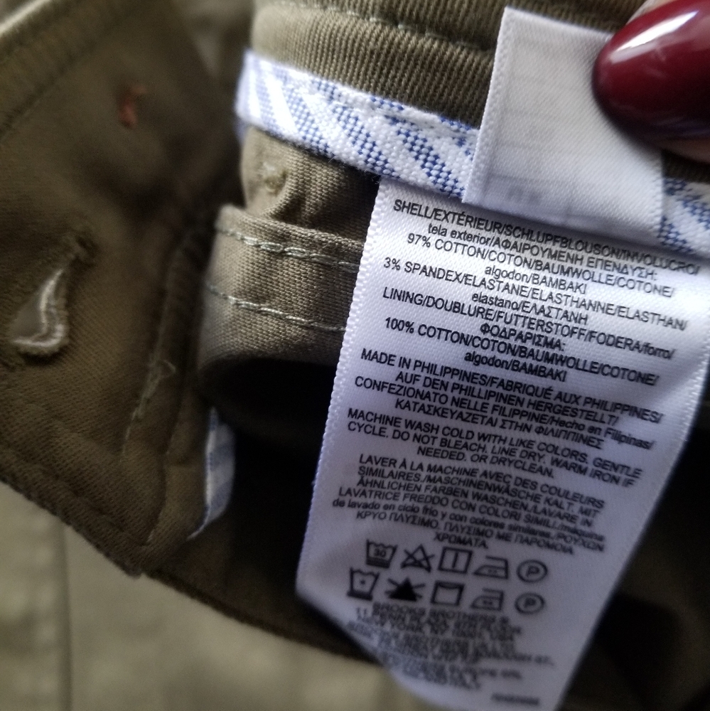 Brooks Brothers High Waist Tapered Leg Chino Pants Size 12 Khaki Olive G… - Picture 6 of 9